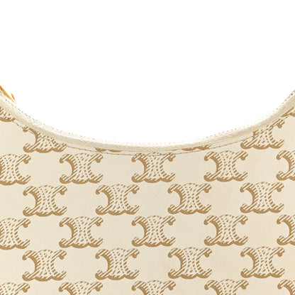 Celine Canvas Calfskin Ava Triomphe Shoulder Bag Grege 7 of 10