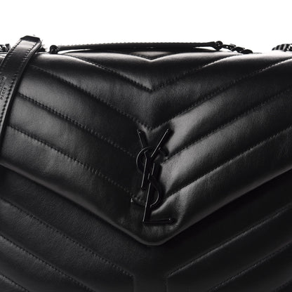 Saint Laurent Calfskin Y Quilted Monogram Medium Loulou Chain Satchel Black 10 of 11