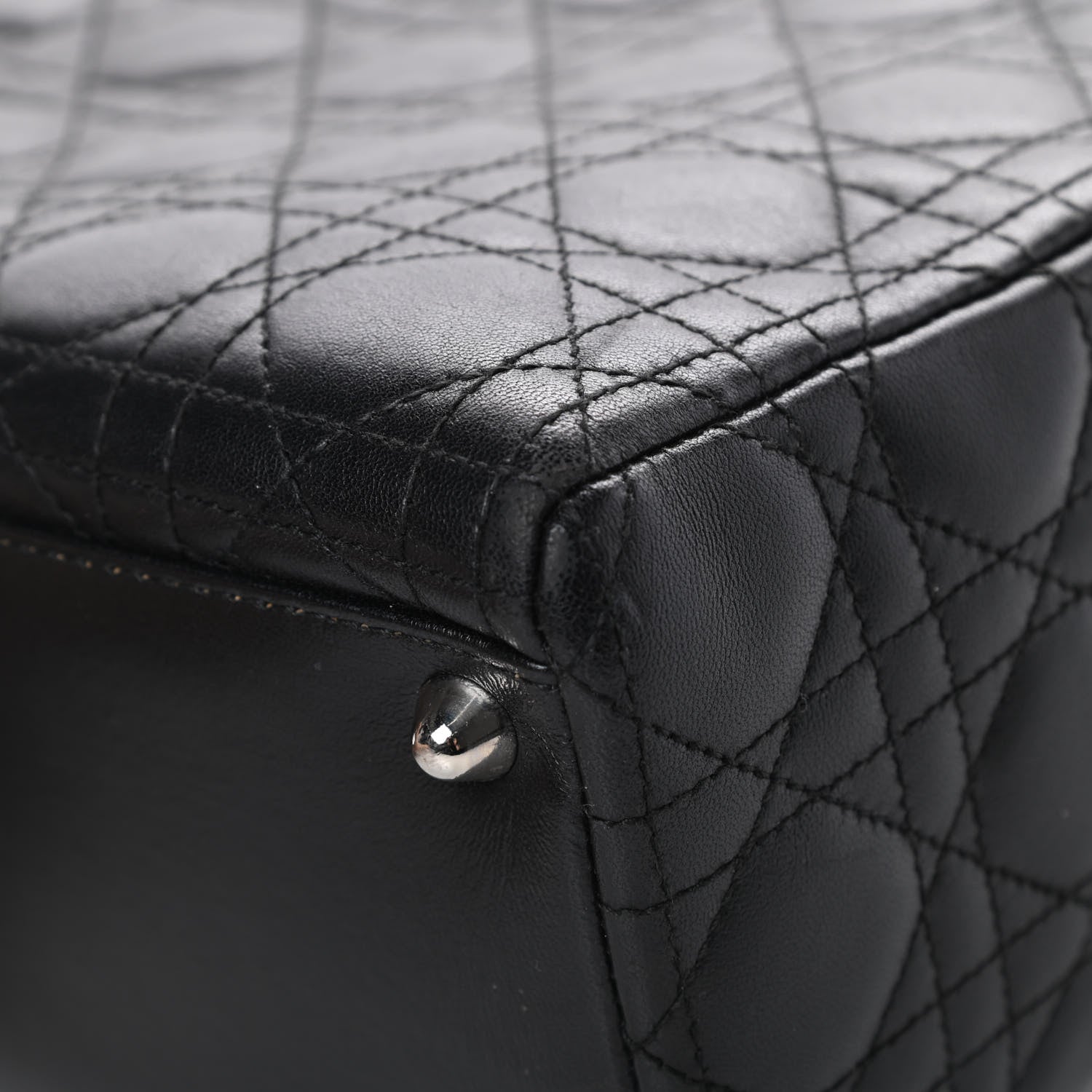 Christian Dior Lambskin Cannage Large Lady Dior Black 10 of 16