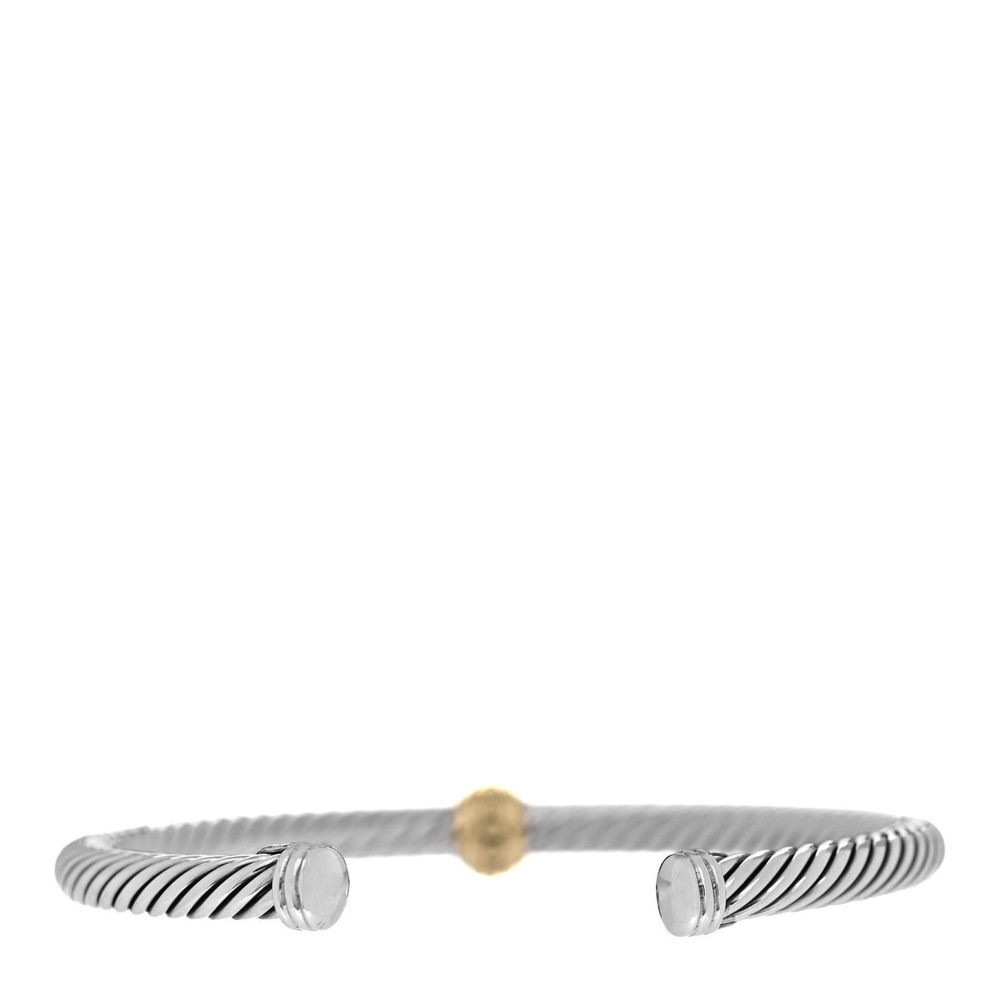 Sterling Silver 14K Yellow Gold 5mm Station Cable Bracelet