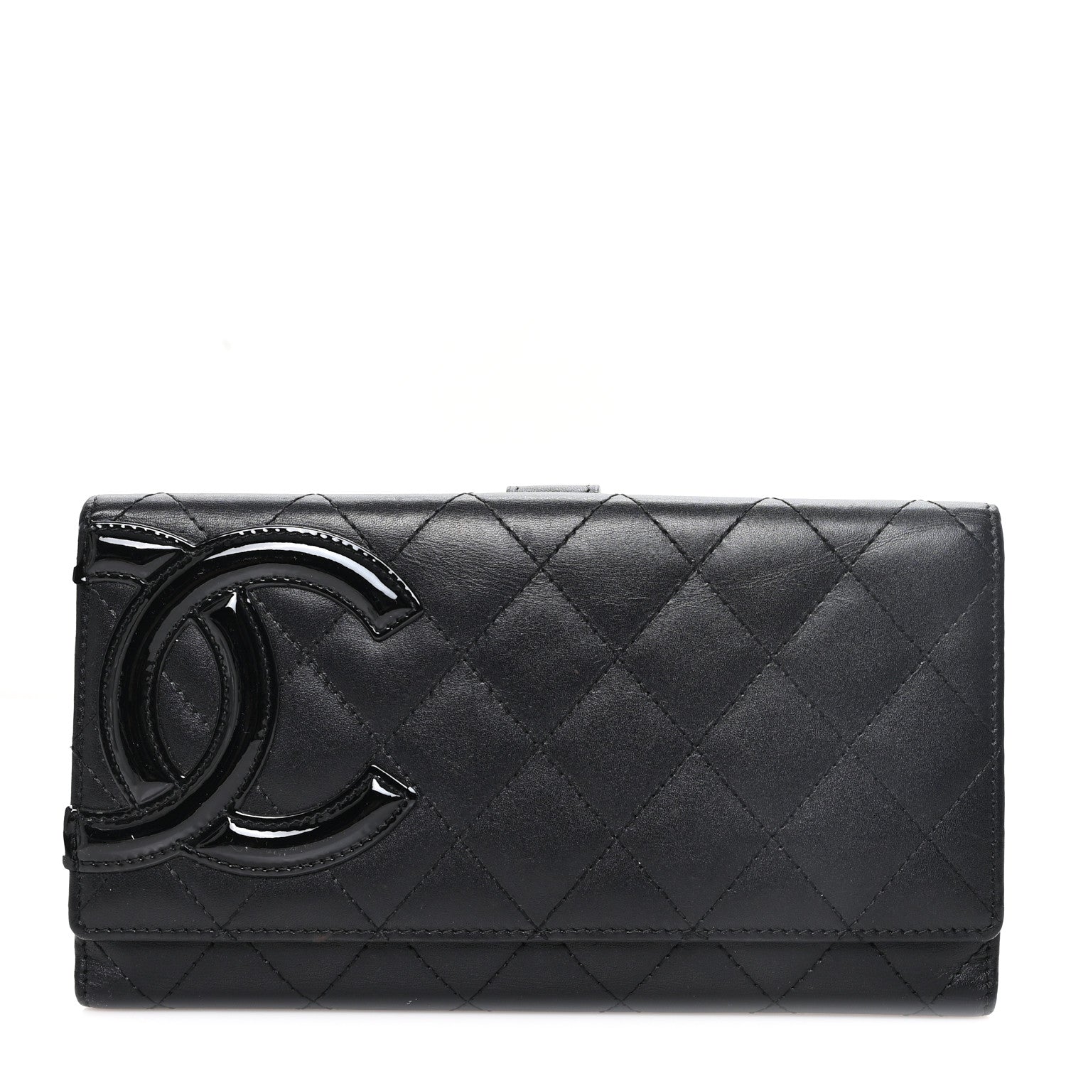 Chanel Calfskin Quilted Cambon Tri-Fold Wallet Black Black 1 of 9