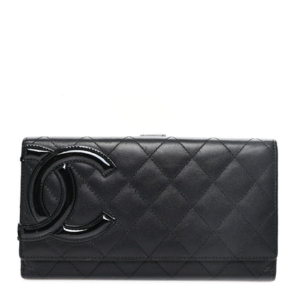 Chanel Calfskin Quilted Cambon Tri-Fold Wallet Black Black 1 of 9