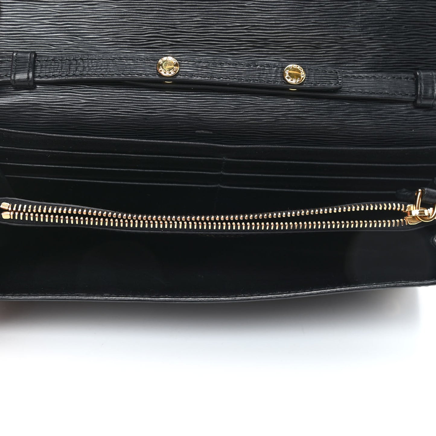 Saffiano Metal Oro Chain Wallet Black