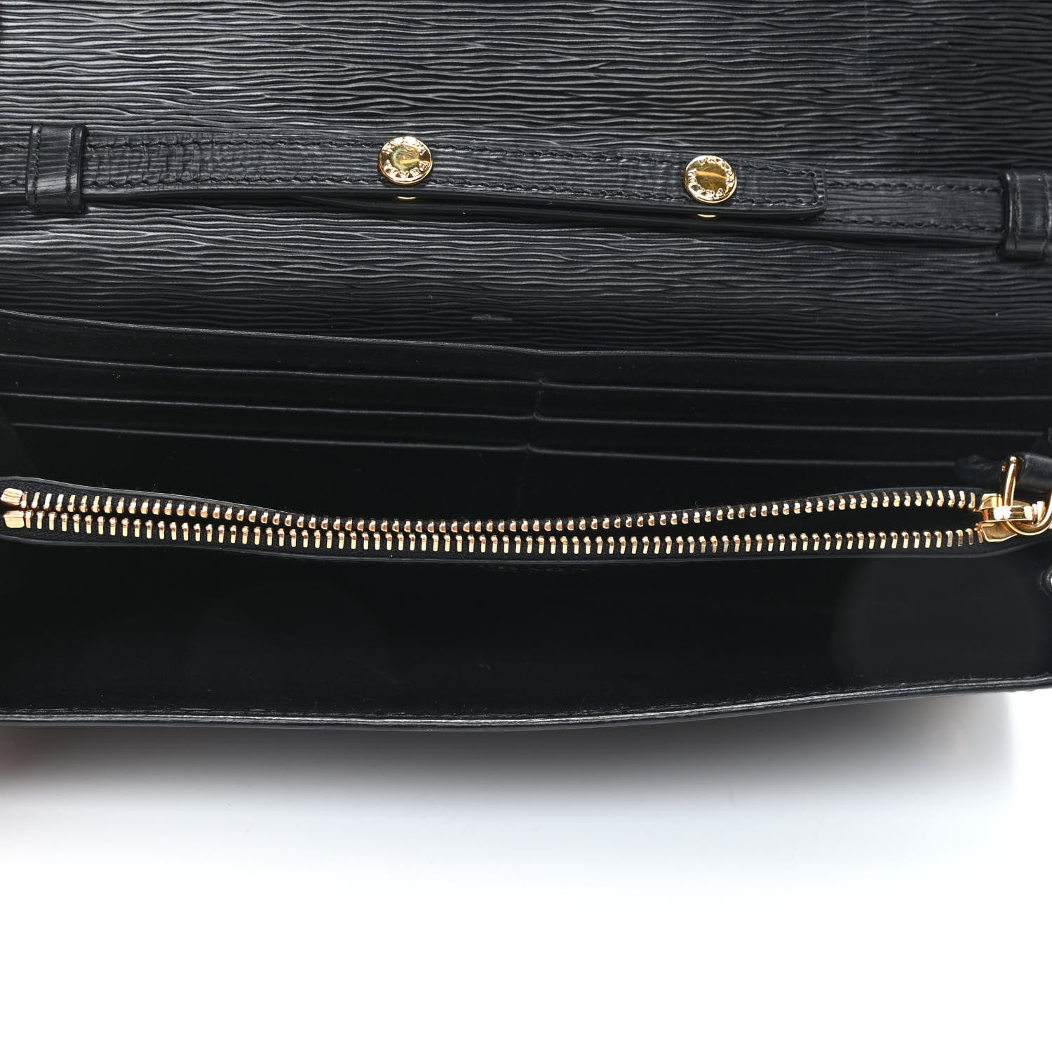 Prada Saffiano Metal Oro Chain Wallet Black 4 of 4