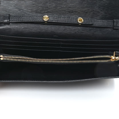 Prada Vitello Move Metal Oro Chain Wallet Black 4 of 4