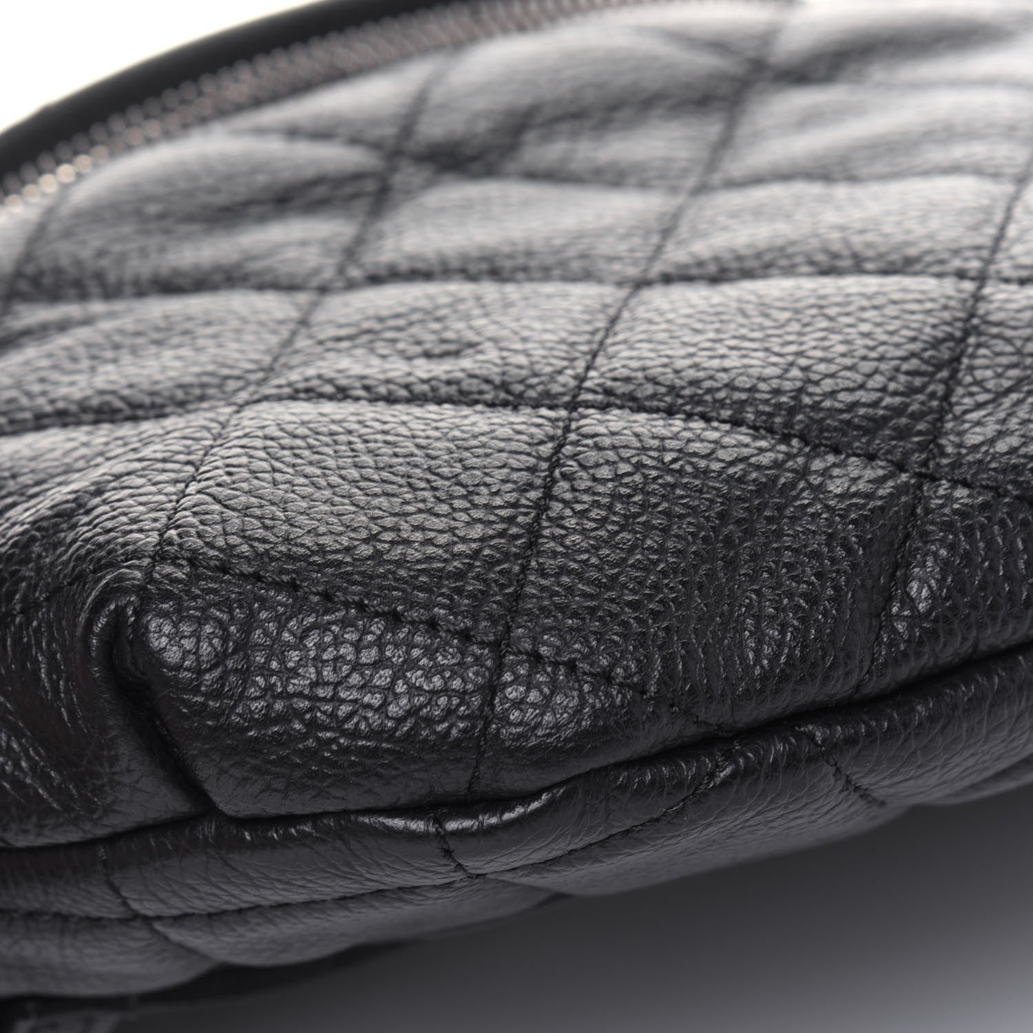 Chanel Grained Calfskin Quilted Waist Belt Bag Black 9 of 11