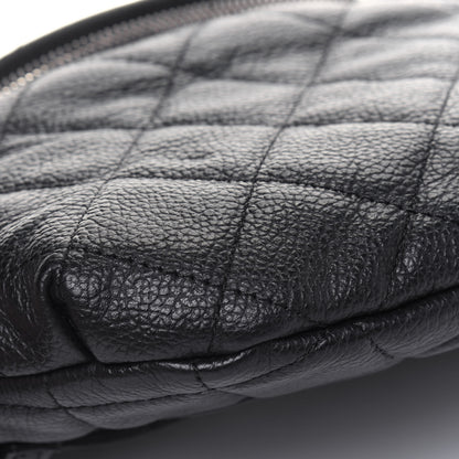 Chanel Grained Calfskin Quilted Waist Belt Bag Black 9 of 11