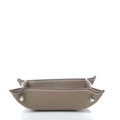 Hermes Taurillon Clemence Mises et Relances Change Tray Etoupe 3 of 8