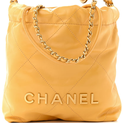 Chanel Shiny Calfskin Quilted Mini Chanel 22 Yellow 8 of 10