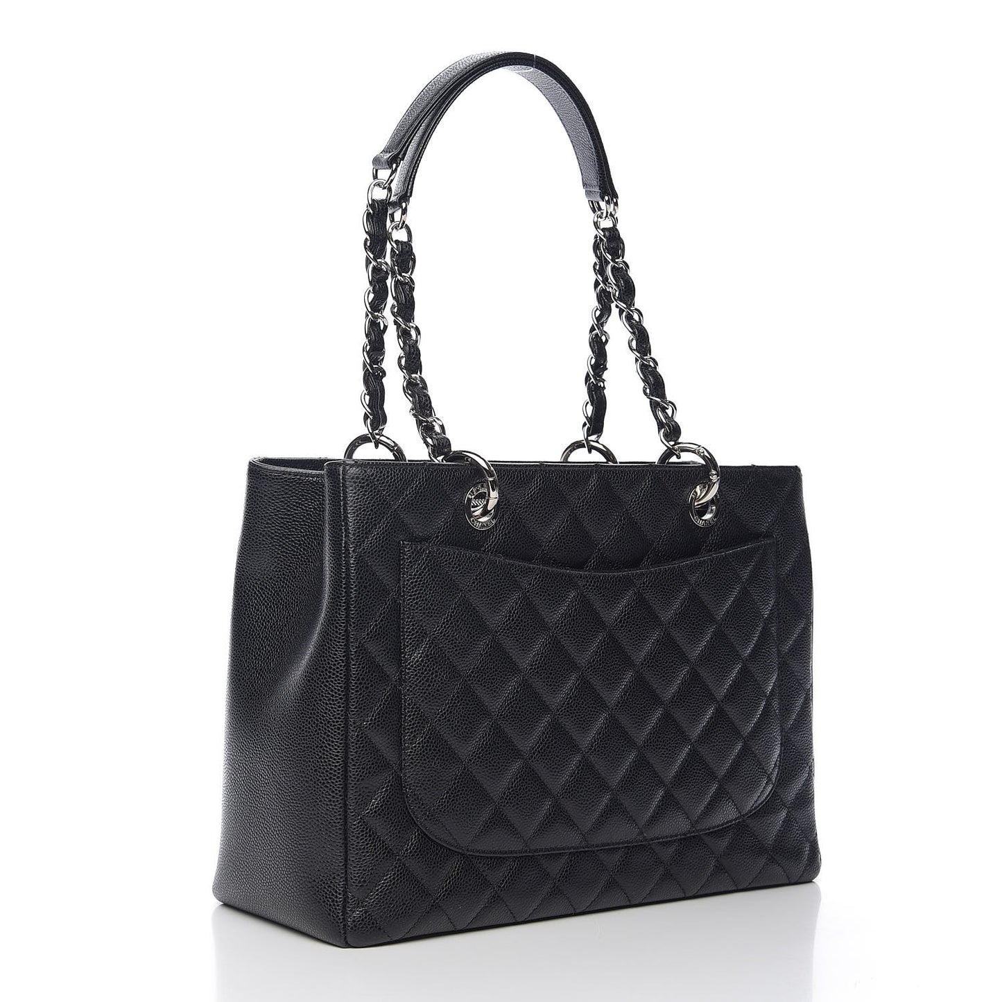 Caviar Quilted Grand Shopping Tote GST Black