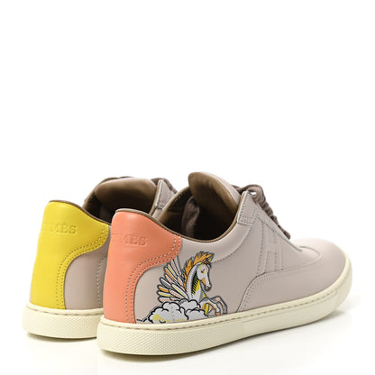Hermes Calfskin Pegase Pop Quicker Sneakers 36.5 Beige Multicolor 4 of 8