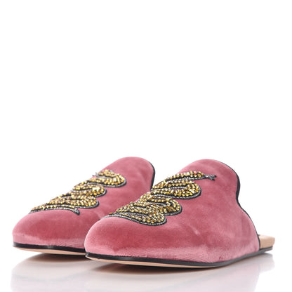 Gucci Velvet Silk Embellished Platform Detachable Slide 37 Tibet Red 4 of 16