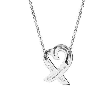 Tiffany Sterling Silver Small Paloma Picasso Loving Heart Pendant Necklace 4 of 6