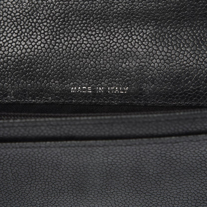 Chanel Distressed Caviar Stitched Outdoor Yen Wallet Black 7 of 13