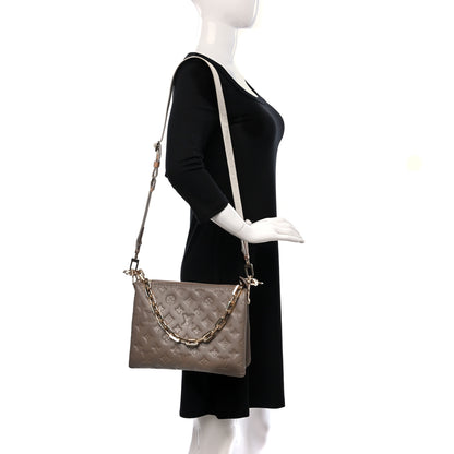 Louis Vuitton Lambskin Embossed Monogram Coussin PM Taupe 2 of 8