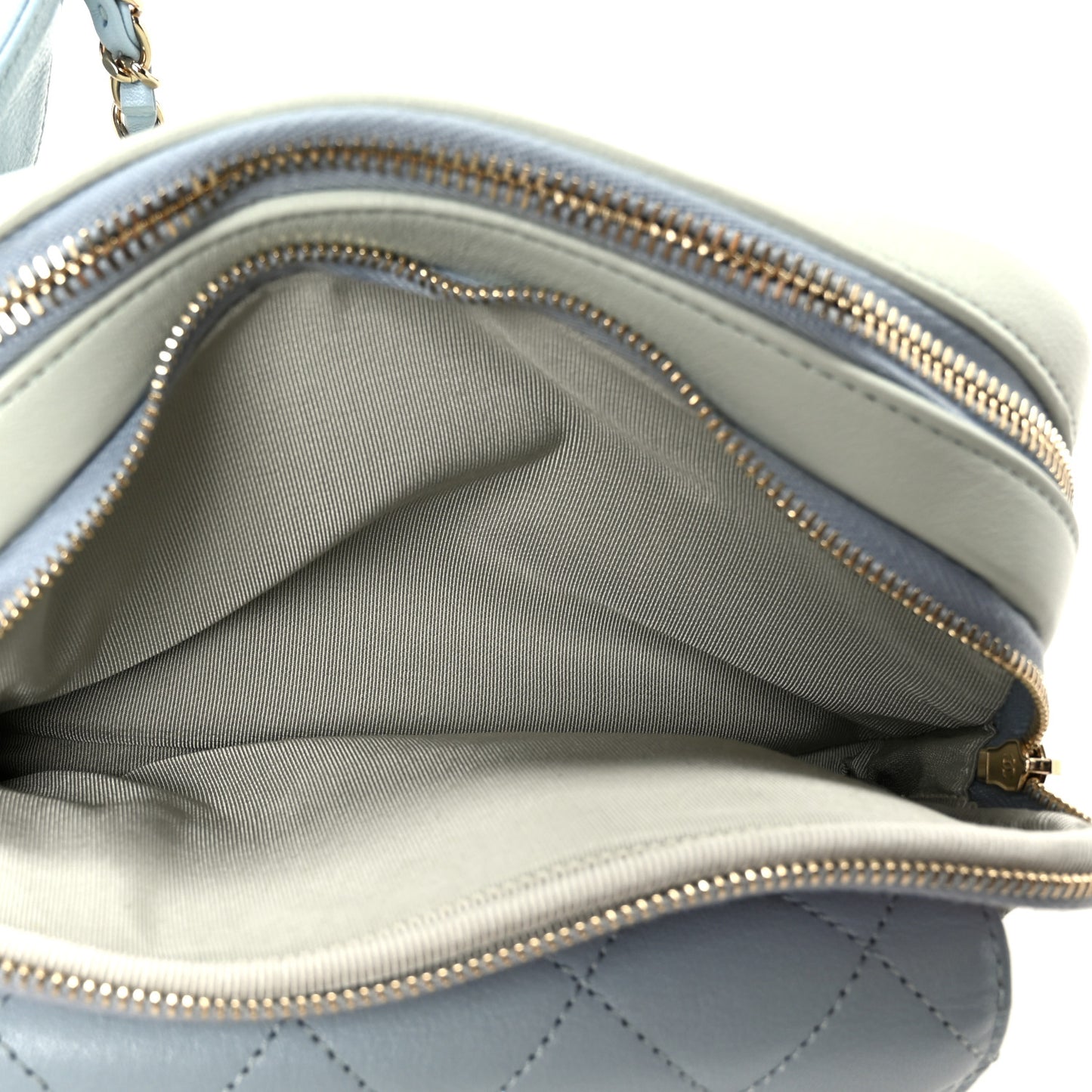 Goatskin Quilted Tri-Color In & Out Waist Bag Green Blue Pink