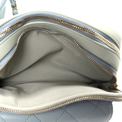 Chanel Goatskin Quilted Tri-Color In & Out Waist Bag Green Blue Pink 6 of 14