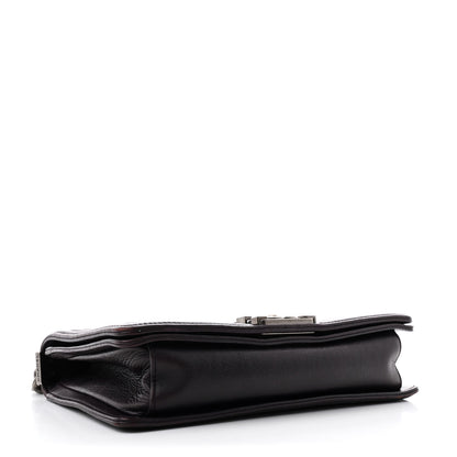 Chanel Calfskin Crystal Embossed Medium Boy Flap Plum 4 of 10