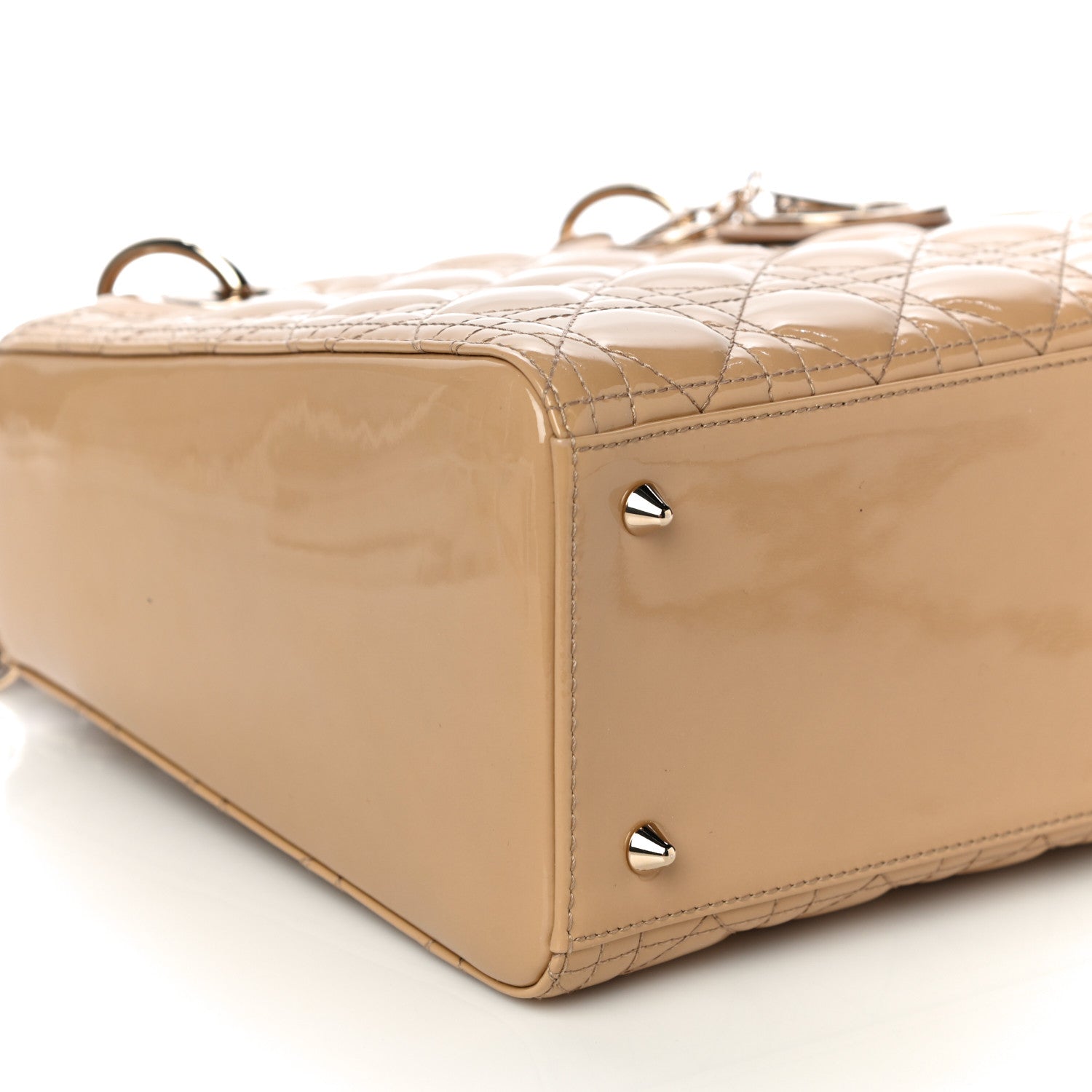Christian Dior Patent Cannage Medium Lady Dior Beige 9 of 13
