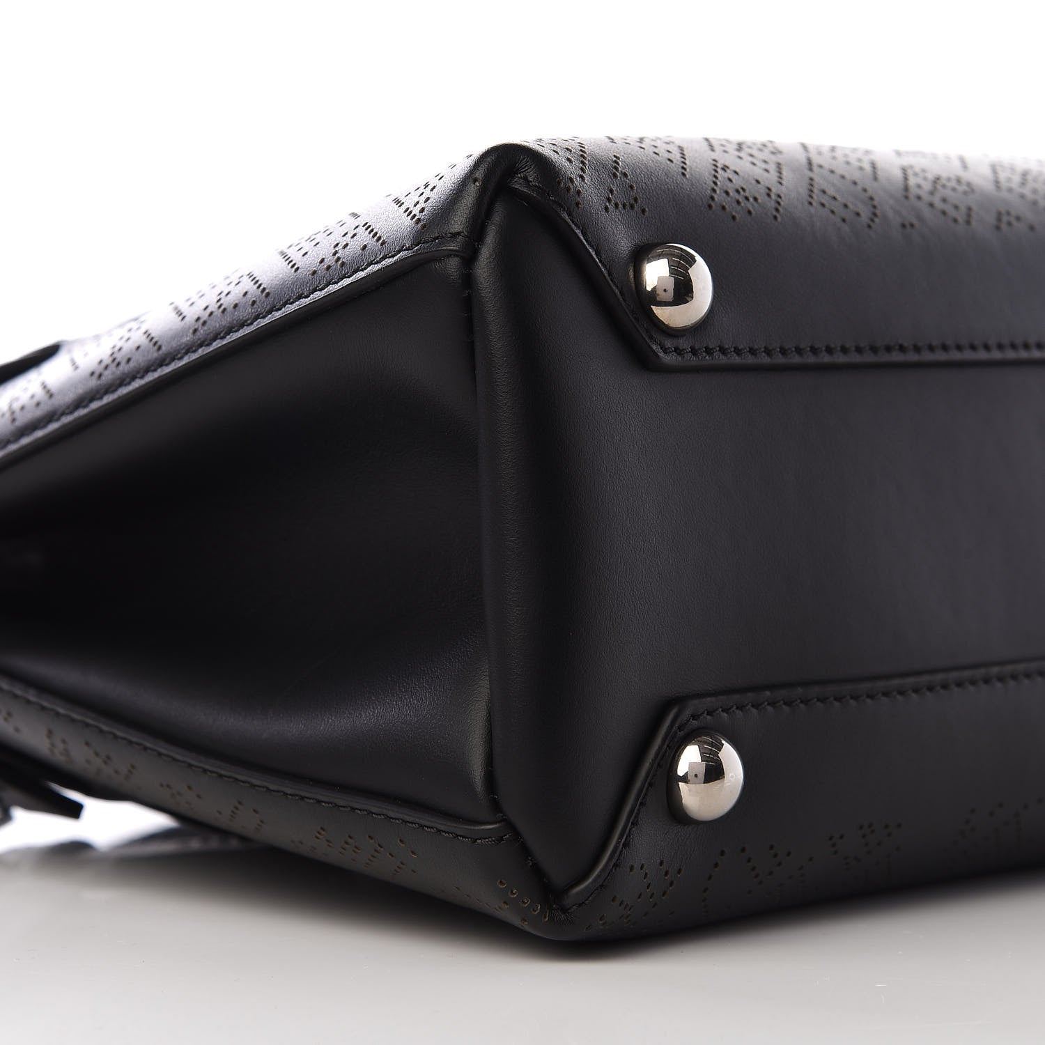 Burberry Calfskin Perforated Small Banner Tote Black 6 of 8