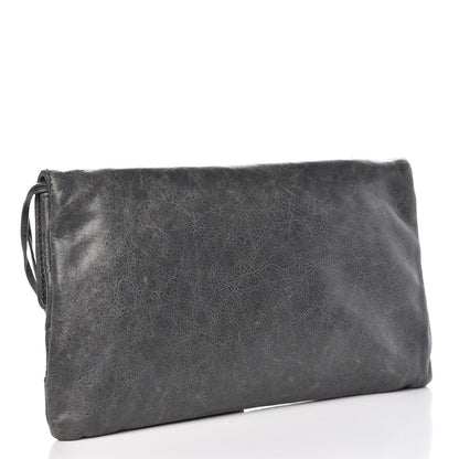 Balenciaga Agneau Giant 12 Rose Gold Hardware Envelope Clutch Gris Tarmac 3 of 11