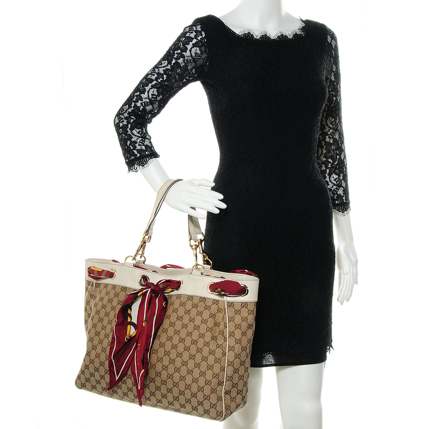 Gucci Monogram Large Positano Tote Off White 2 of 7