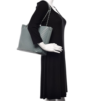 Chanel Perforated Grained Calfskin Large Shopping Tote Green 2 of 10