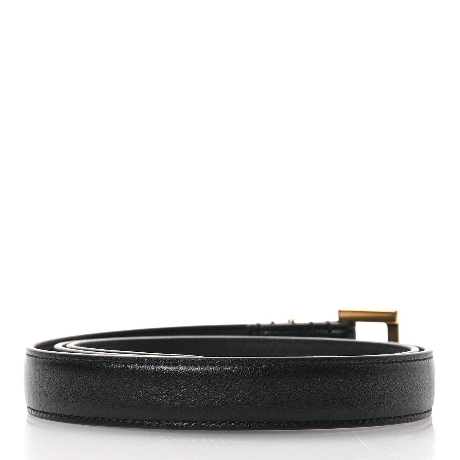 Saint Laurent Smooth Calfskin Monogram Square Buckle Belt 85 34 Black 2 of 5
