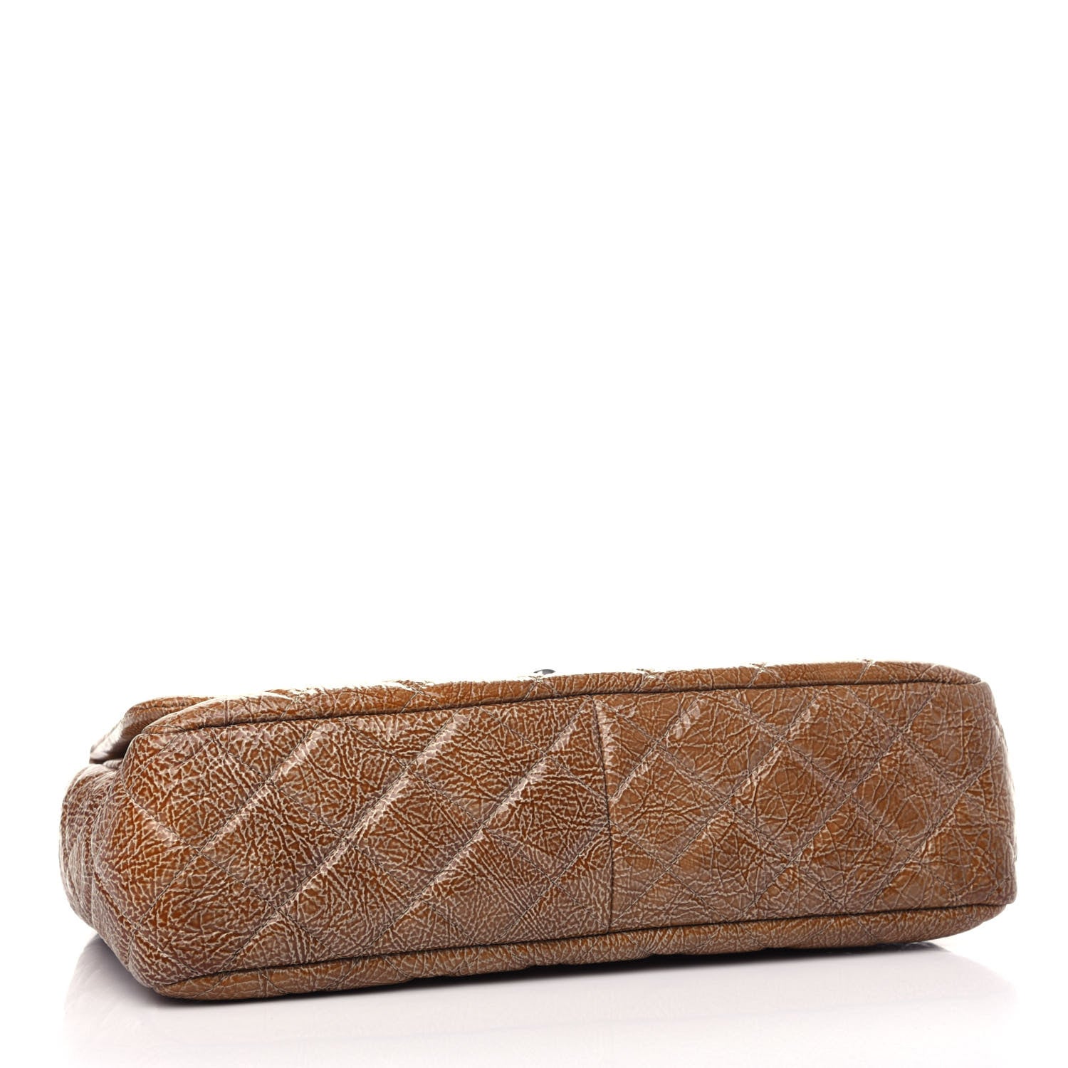 Chanel Crinkled Patent Quilted Jumbo Single Flap Beige 4 of 10