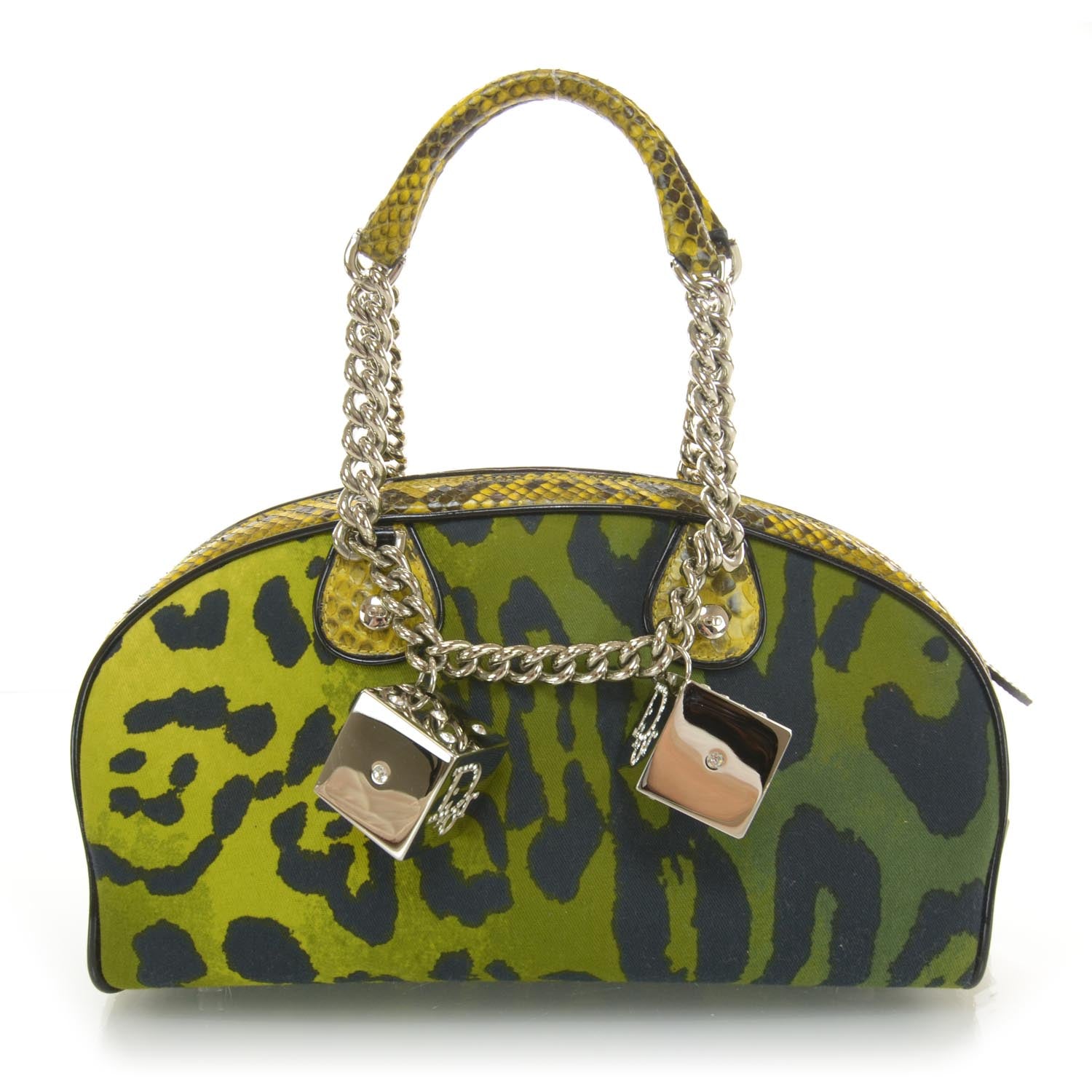 Christian Dior Python Gambler Dice Bowler Green 1 of 8