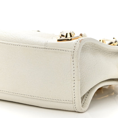 Balenciaga Chevre Gold Metallic Edge Hardware Mini City White 9 of 14