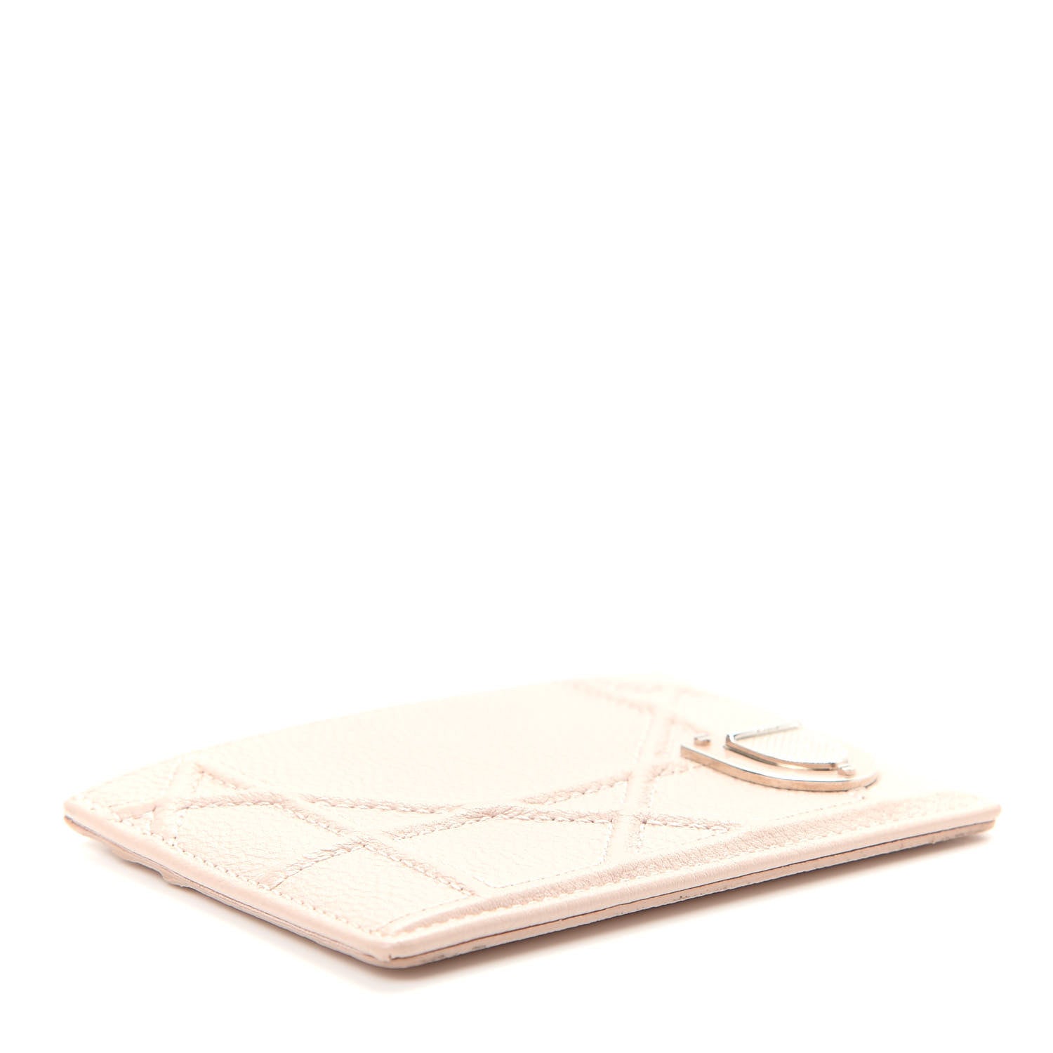 Christian Dior Grained Calfskin Cannage Diorama Card Holder Rose Poudre 4 of 7