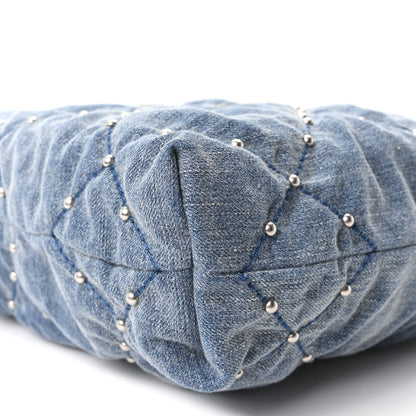 Chanel Washed Denim Quilted Studded Small Chanel 22 Blue 11 of 11