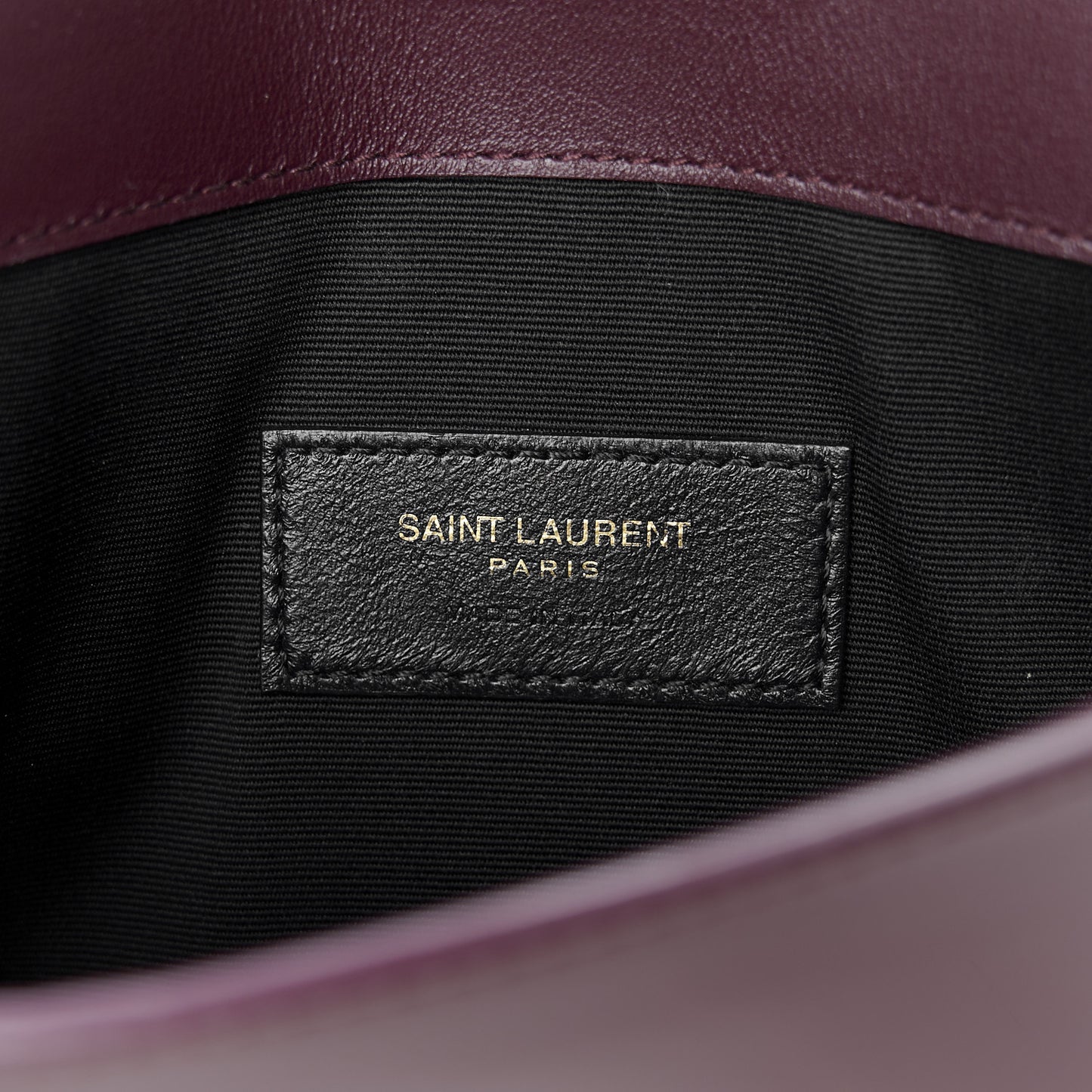 Patent Calfskin Monogram Uptown Clutch Dark Red Wine
