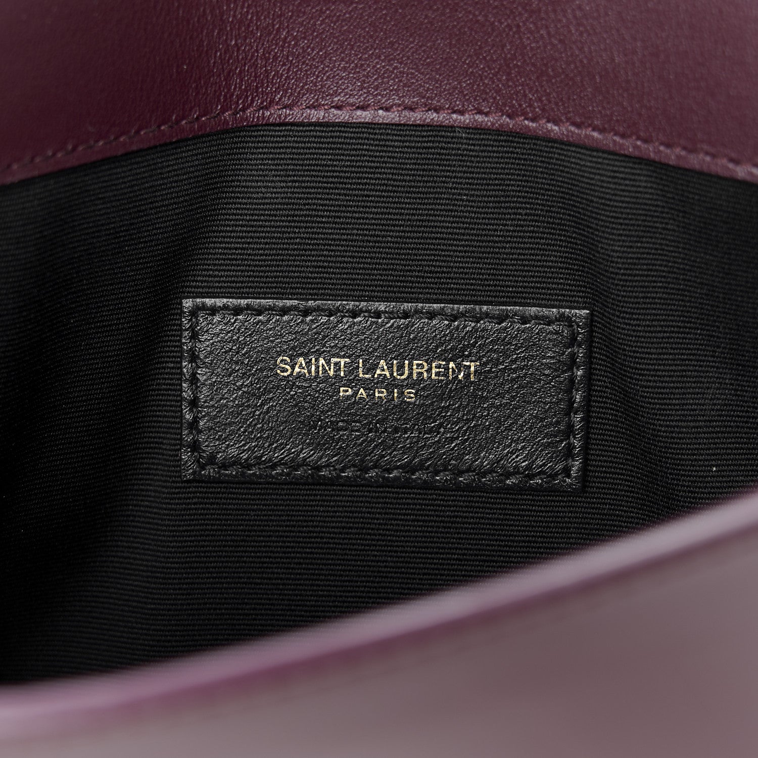 Saint Laurent Patent Calfskin Monogram Uptown Clutch Dark Red Wine 6 of 8