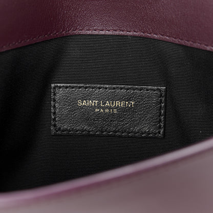 Saint Laurent Patent Calfskin Monogram Uptown Clutch Dark Red Wine 6 of 8