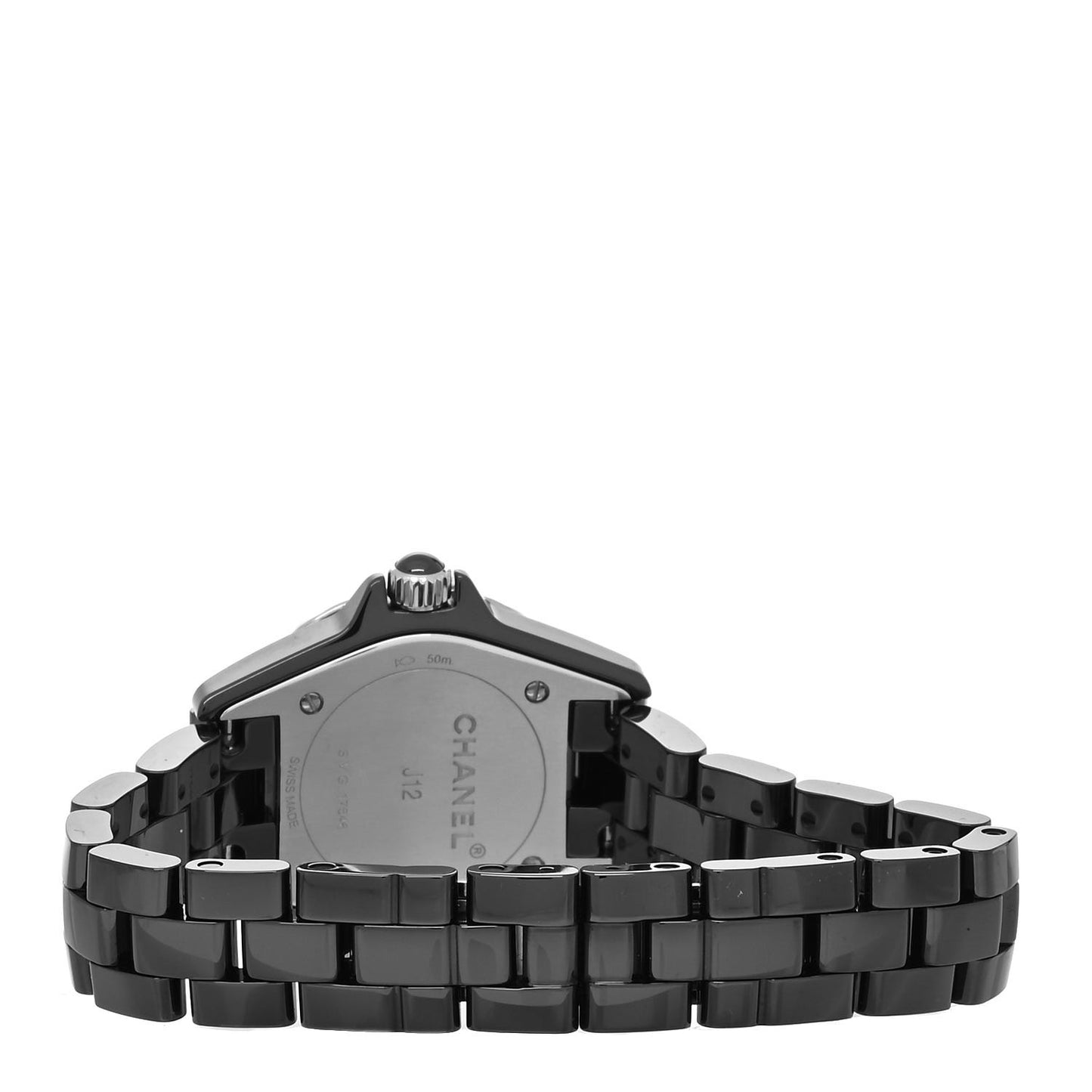 Stainless Steel Ceramic Diamond Bezel 29mm J12 Quartz Watch Black