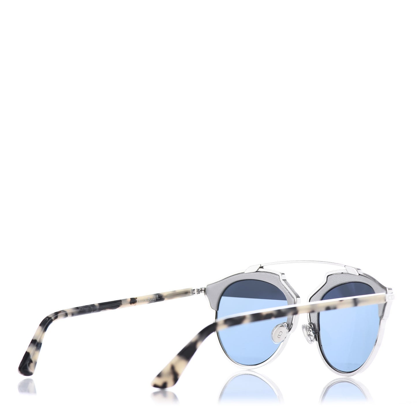 Metal Lambskin Mirrored So Real Sunglasses Blue Tortoise
