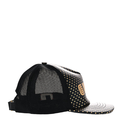 Gucci X SEGA Calfskin GUCCY Stars Baseball Hat M Black Gold 5 of 10