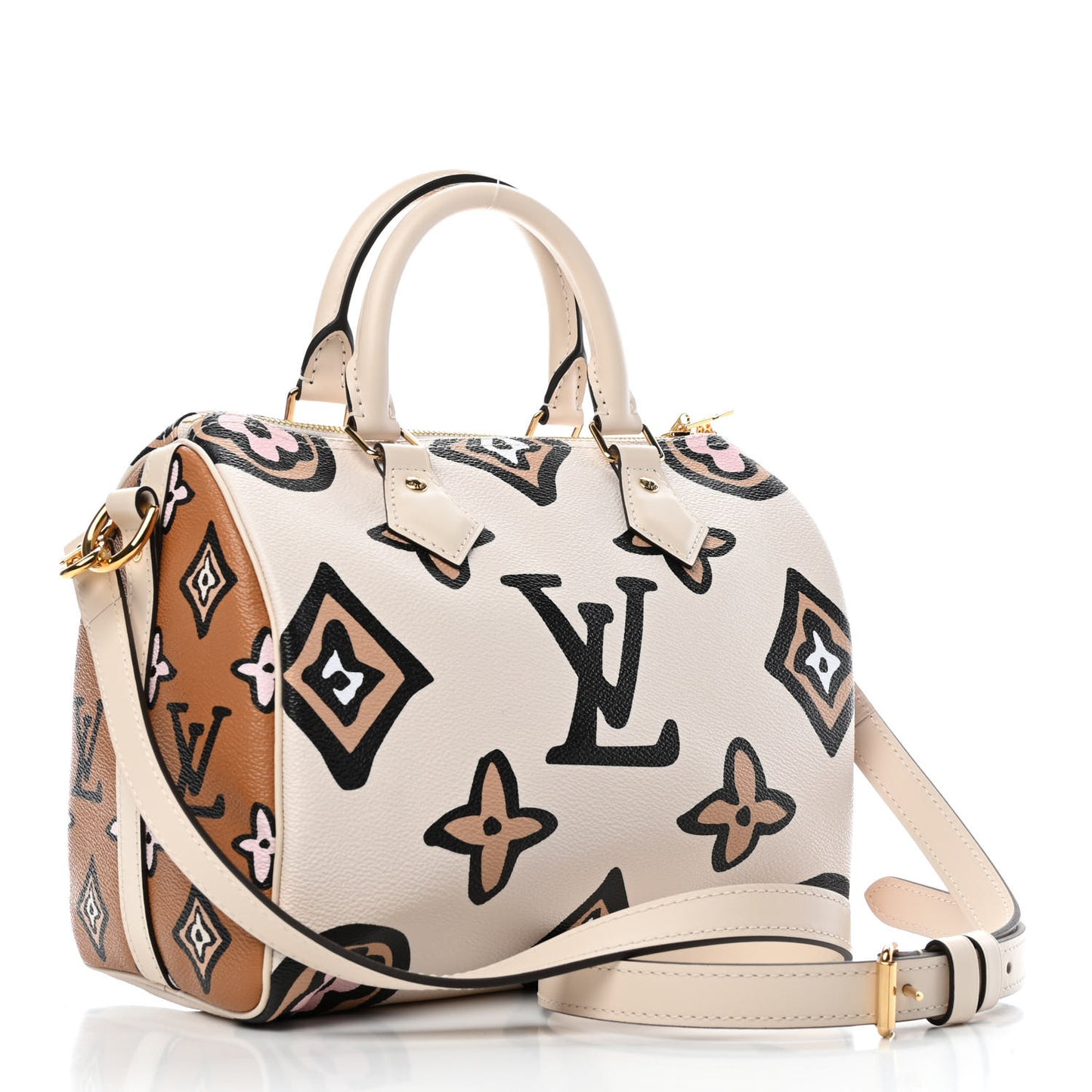 Monogram Giant Wild At Heart Speedy Bandouliere 25 Creme