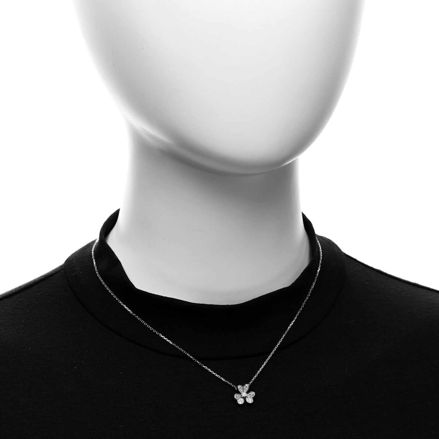 18K White Gold Diamond Mini Frivole Pendant Pave Necklace