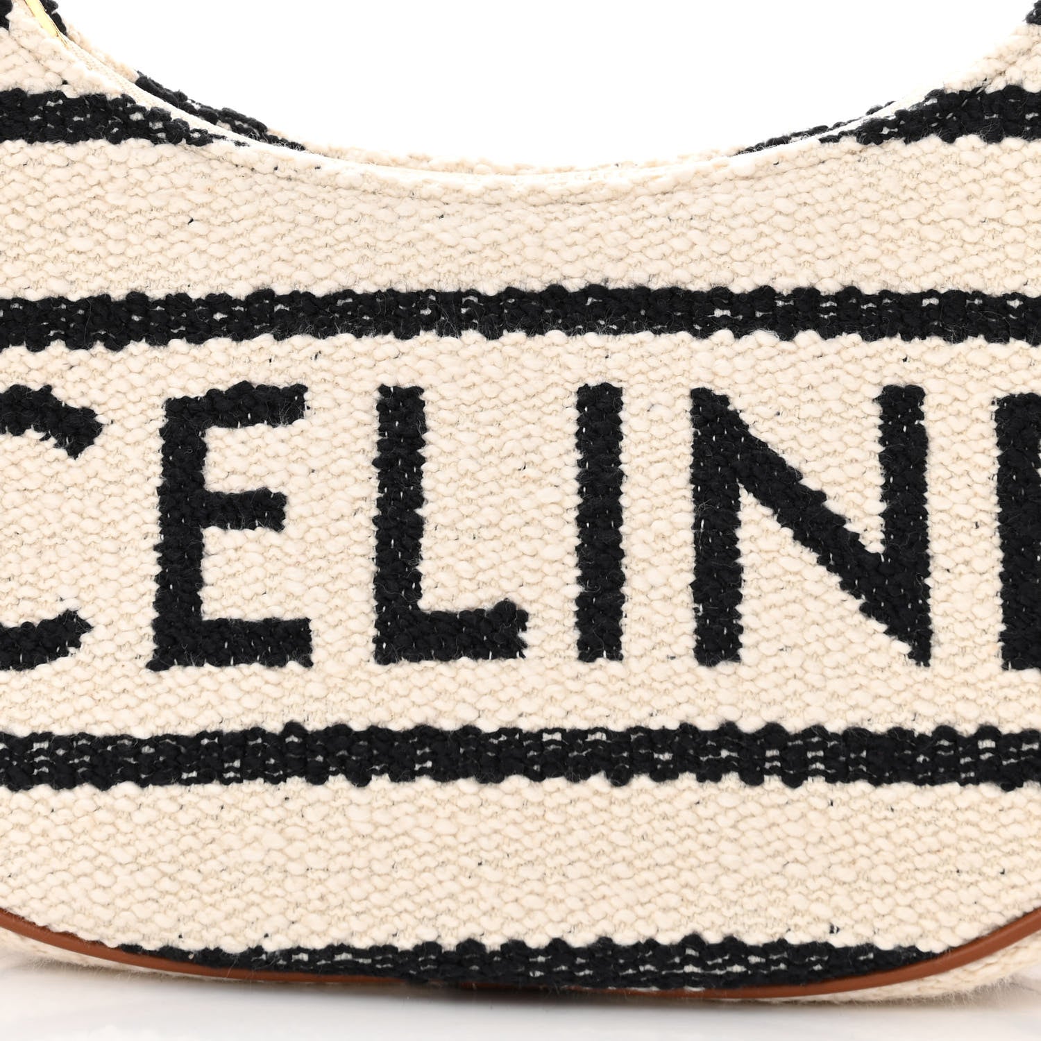 Celine Textile Medium Ava Shoulder Bag White Black 9 of 11