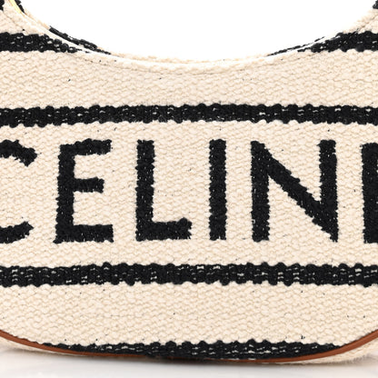 Celine Textile Medium Ava Shoulder Bag White Black 9 of 11