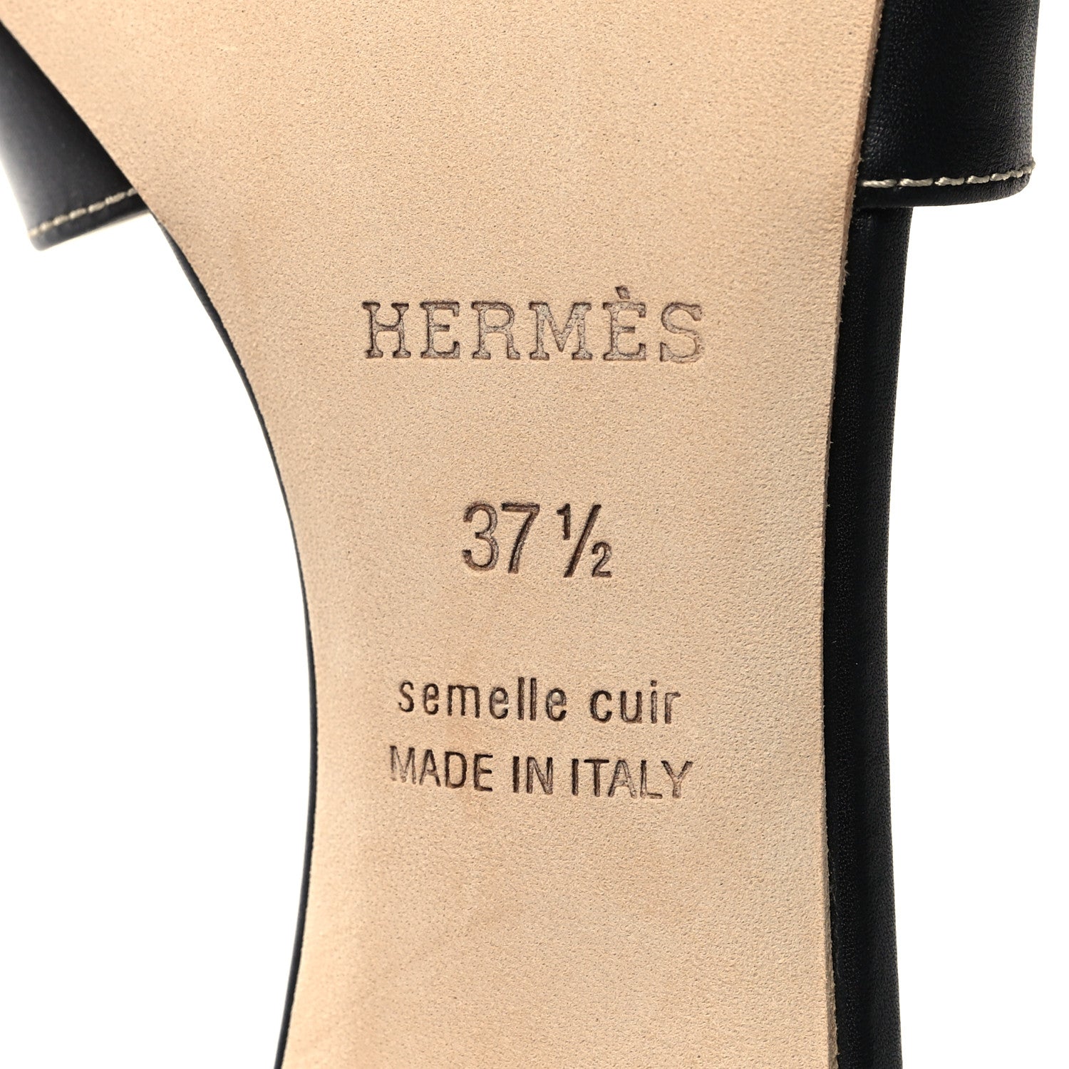 Hermes Calfskin Oasis Sandals 37.5 Black 7 of 9