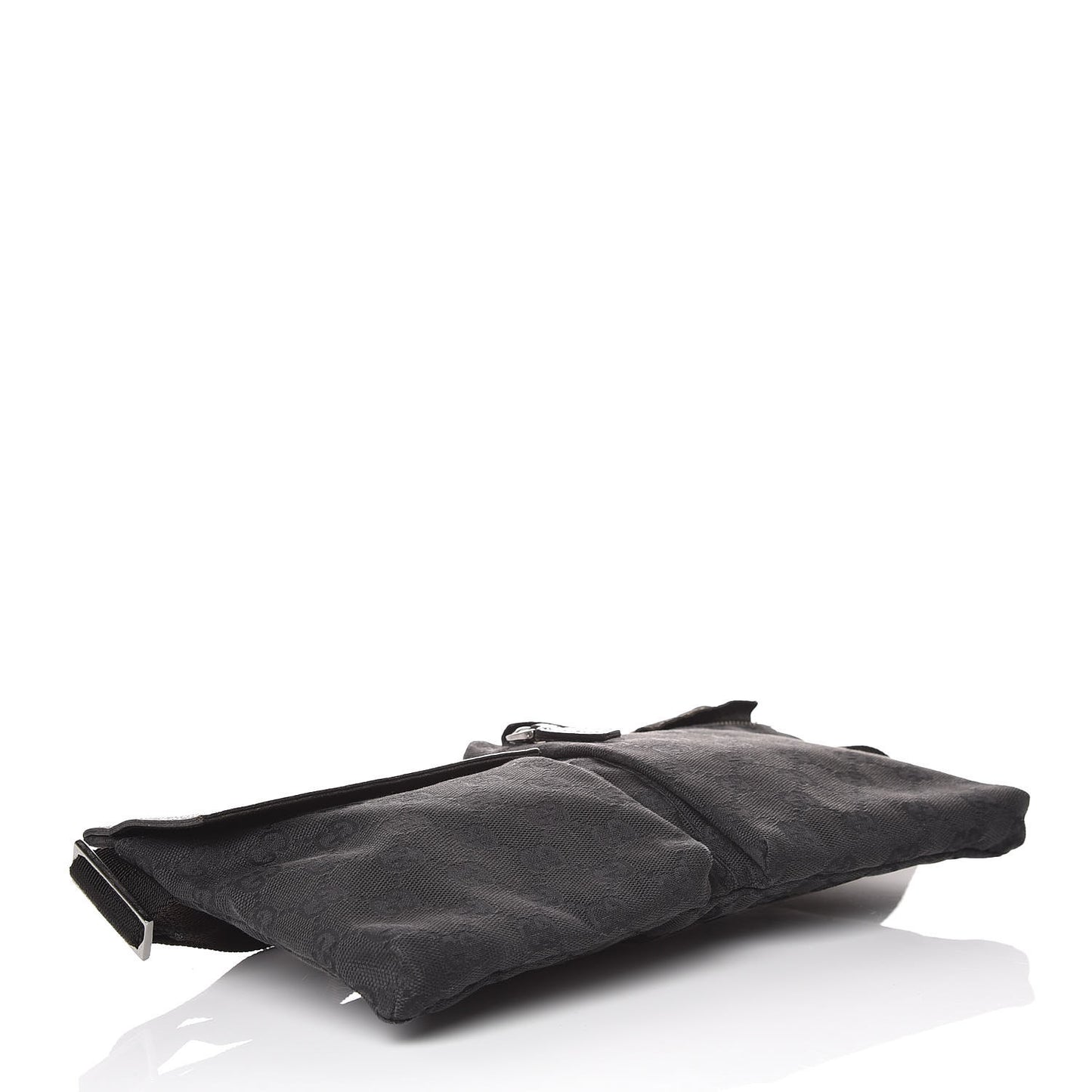 GG Monogram Double Pocket Belt Bag Black