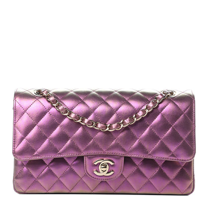 Chanel Iridescent Lambskin Quilted Medium Double Flap Purple 1 of 11