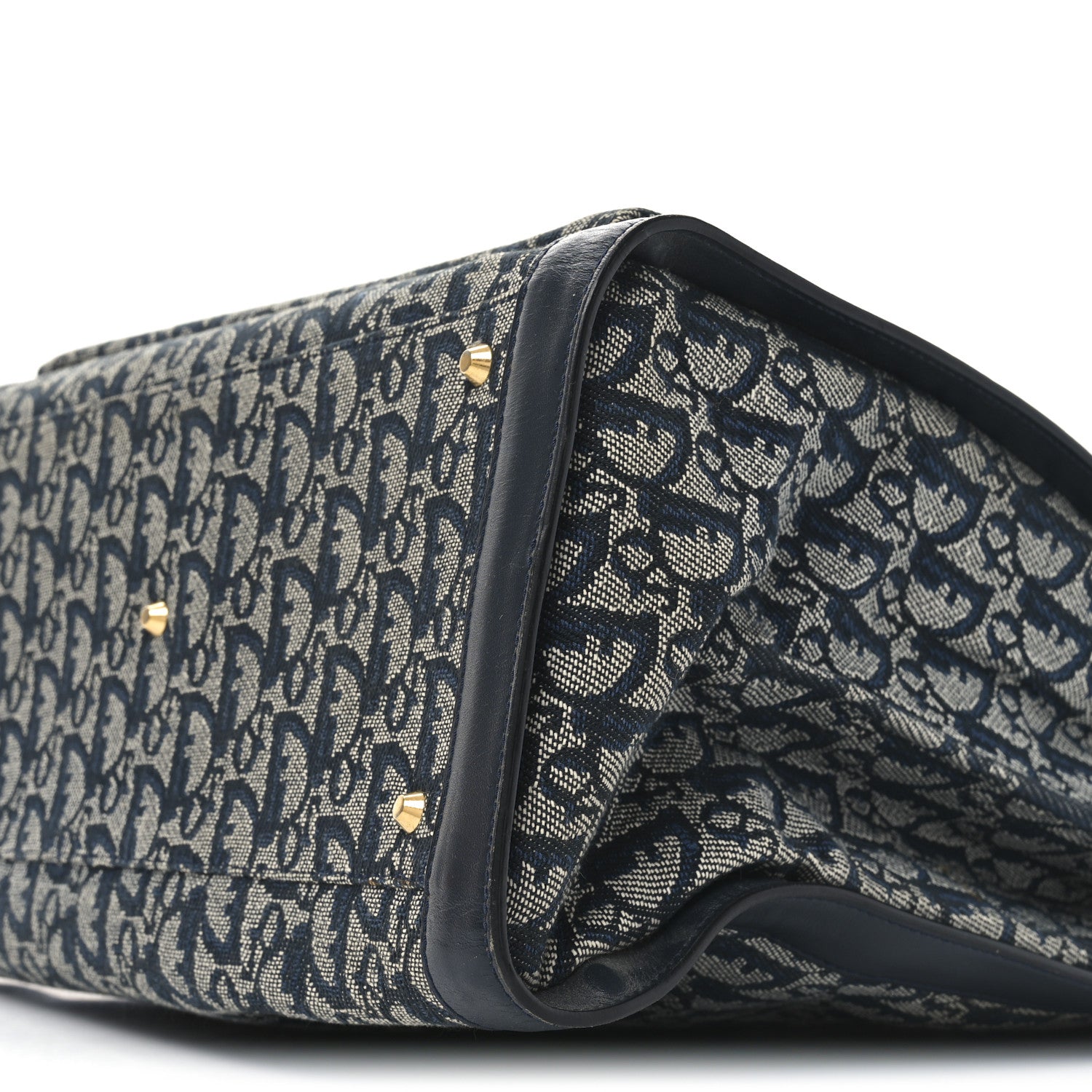Christian Dior Monogram Calfskin Pocket Tote Navy Blue 10 of 10
