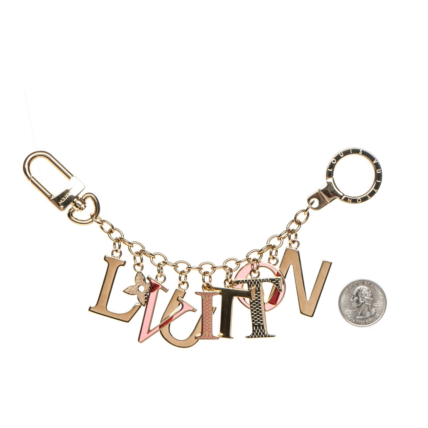 LV Tag Bag Charm Gold