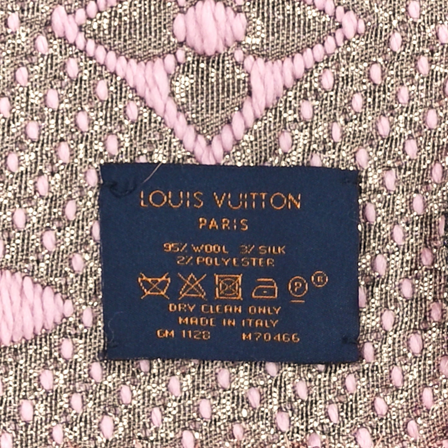 Wool Silk Logomania Shine Scarf Pink
