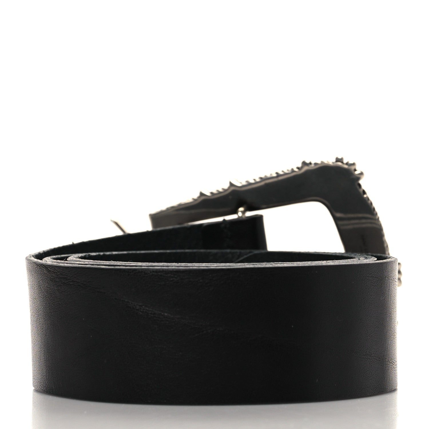 Saint Laurent Calfskin Monogram Cheyenne Belt 85 Black 2 of 6